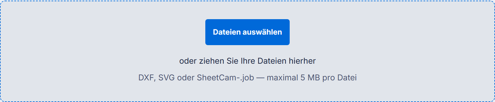 Die Ablagekarte und die akzeptierten Formate