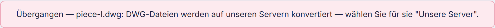 Eine beim Ablegen abgelehnte Datei, genannt, mit der Begründung