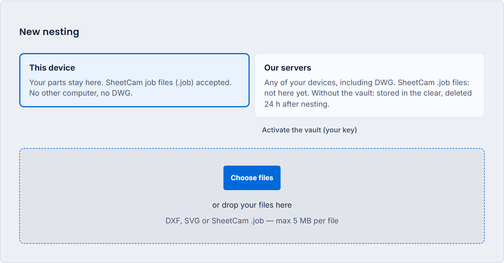 Choosing where your files live when creating a project