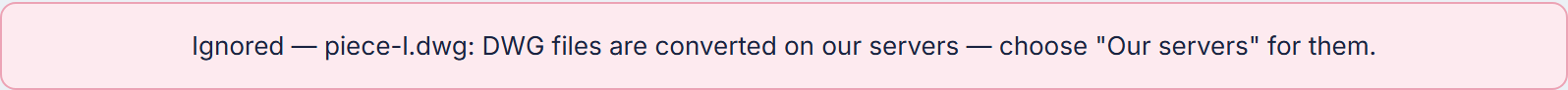 A file refused at the deposit, by name, with the reason