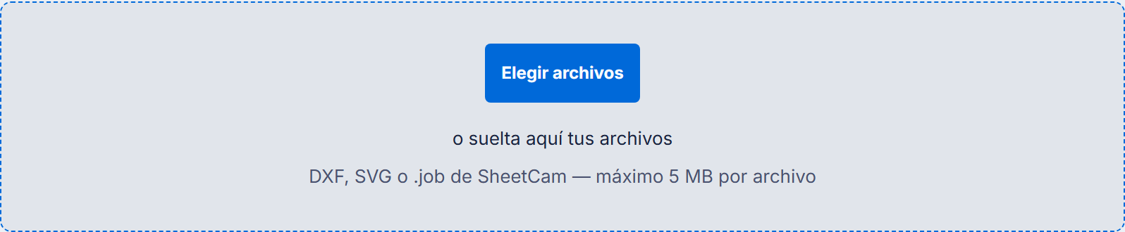 La ficha de subida y los formatos aceptados