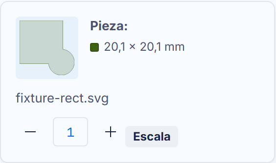 Una ficha SVG: la pieza a su tamaño convertido