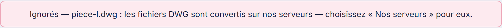 Un fichier refusé au dépôt, nommé, avec la raison
