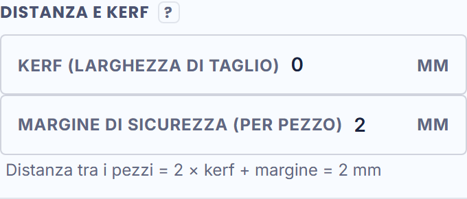 Il campo Distanza e la sua regola, a schermo